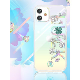 Kingxbar Lucky Series dėklas, papuoštas originaliais Swarovski Crystals iPhone 12 mini skaidriais (Luck)