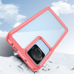 Outer Space Case dėklas Xiaomi Poco F4 5G dėklui su lanksčiu rėmeliu raudonos spalvos