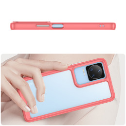 Outer Space Case dėklas Xiaomi Poco F4 5G dėklui su lanksčiu rėmeliu raudonos spalvos