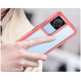 Outer Space Case dėklas Xiaomi Poco F4 5G dėklui su lanksčiu rėmeliu raudonos spalvos
