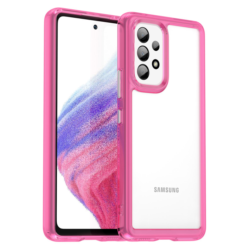 „Outer Space Case“ dėklas, skirtas „Samsung Galaxy A53 5G“ dėklui su lanksčiu rožiniu rėmeliu