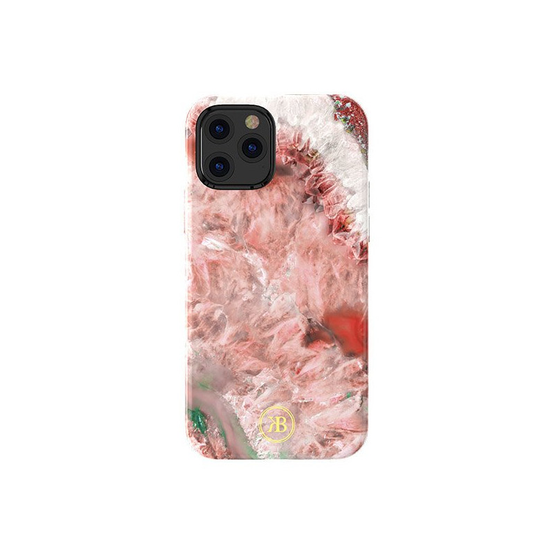 Kingxbar Agate serijos elegantiškas dėklo dangtelis su agato raštu, skirtas iPhone 12 mini raudonam