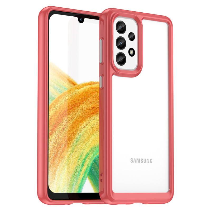 „Outer Space Case“ dėklas, skirtas Samsung Galaxy A33 5G dėklui su lanksčiu raudonu rėmeliu