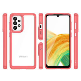 „Outer Space Case“ dėklas, skirtas Samsung Galaxy A33 5G dėklui su lanksčiu raudonu rėmeliu