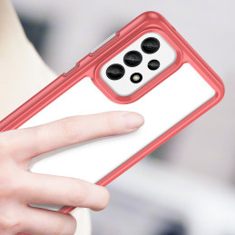 „Outer Space Case“ dėklas, skirtas Samsung Galaxy A33 5G dėklui su lanksčiu raudonu rėmeliu