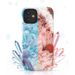 Kingxbar Agate serijos elegantiškas dėklo dangtelis su agato raštu, skirtas iPhone 12 mini raudonam
