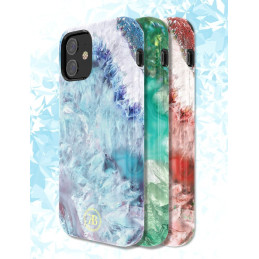 Kingxbar Agate serijos elegantiškas dėklo dangtelis su agato raštu, skirtas iPhone 12 mini raudonam