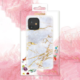 Kingxbar Agate serijos elegantiškas dėklo dangtelis su agato raštu, skirtas iPhone 12 mini raudonam