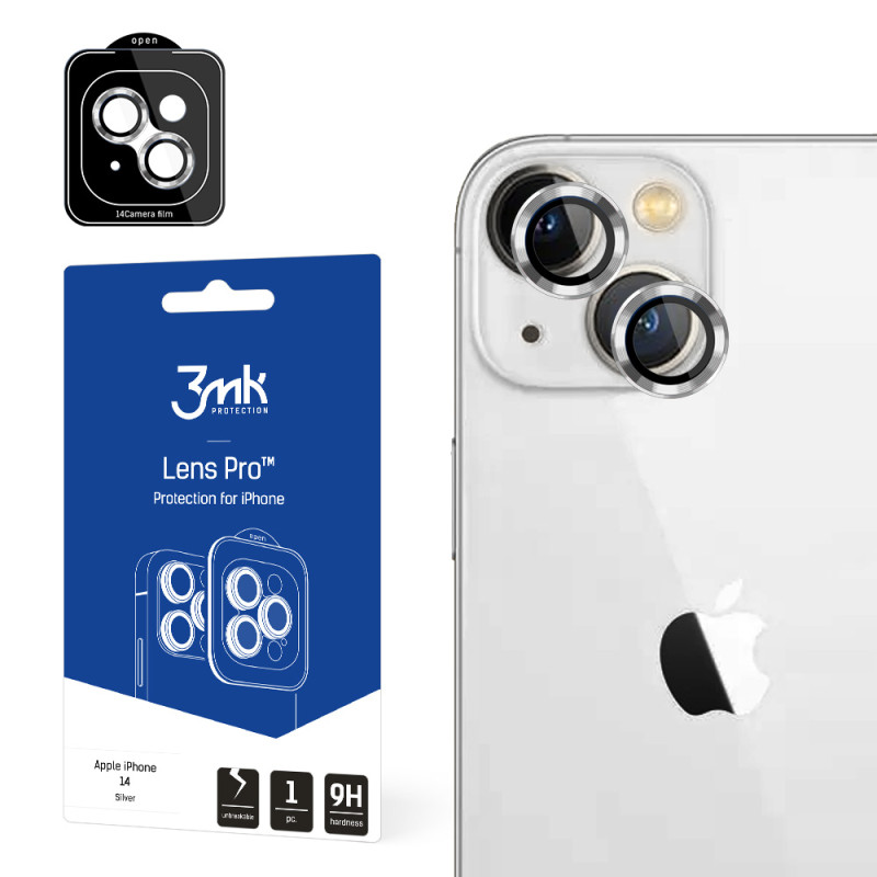 3mk Lens Protection Pro fotoaparato dangtelis, skirtas iPhone 14 - sidabrinis
