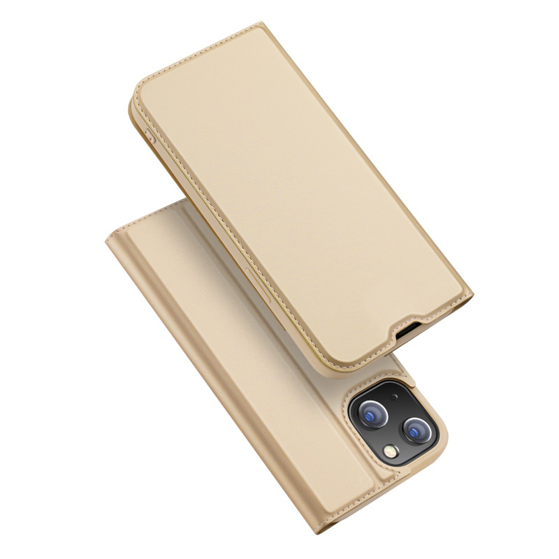 Dux Ducis Skin Pro dėklo dėklo dangtelis su atvartu iPhone 14/ 13 aukso