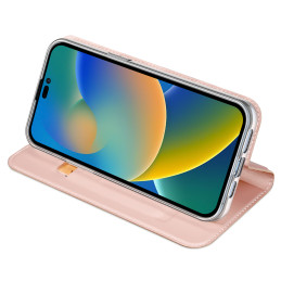 Dux Ducis Skin Pro dėklo dėklo dangtelis su atvartu iPhone 14 Pro rožinis