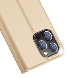 Dux Ducis Skin Pro dėklo dėklo dangtelis su atvartu iPhone 14 Pro auksinis