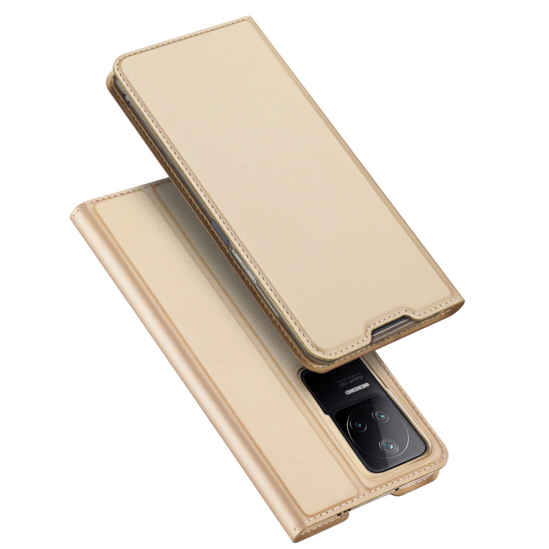 Dux Ducis Skin Pro dėklo atverčiamas dangtelis Xiaomi Poco F4 5G Gold