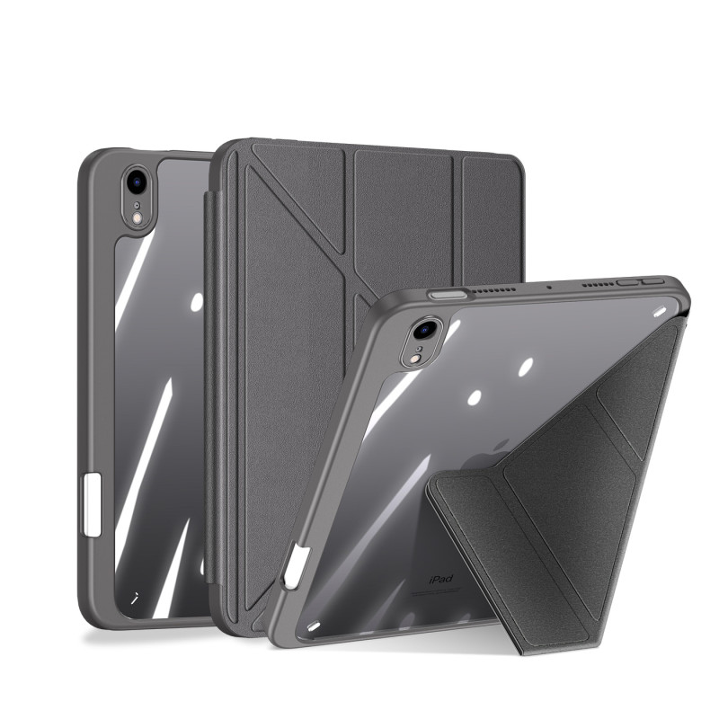 Dux Ducis Magi dėklas iPad mini 2021 išmanusis dangtelis su stovu ir laikymo vieta Apple Pencil pilkai