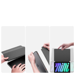 Dux Ducis Magi dėklas iPad mini 2021 išmanusis dangtelis su stovu ir laikymo vieta Apple Pencil pilkai