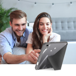 Dux Ducis Magi dėklas iPad mini 2021 išmanusis dangtelis su stovu ir laikymo vieta Apple Pencil pilkai