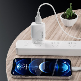 Dudao USB-A 7.5W sieninis įkroviklis + USB-A - Lightning kabelis 1m baltas (A1sEU)