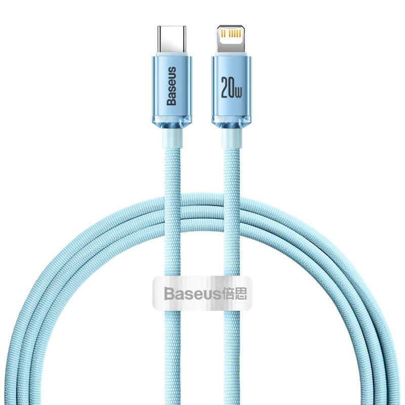 Baseus CAJY001303 Lightning – USB-C PD laidas 20W 480Mb/ s 1,2m – mėlynas