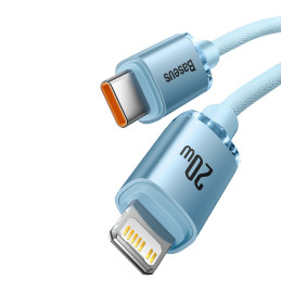 Baseus CAJY001303 Lightning – USB-C PD laidas 20W 480Mb/ s 1,2m – mėlynas