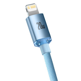 Baseus CAJY001303 Lightning – USB-C PD laidas 20W 480Mb/ s 1,2m – mėlynas