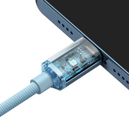 Baseus CAJY001303 Lightning – USB-C PD laidas 20W 480Mb/ s 1,2m – mėlynas
