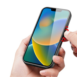 Dux Ducis Fino dėklo dangtelis padengtas nailono medžiaga iPhone 14 mėlynas