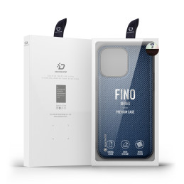 Dux Ducis Fino dėklas, dangtelis padengtas nailono medžiaga, iPhone 14 Pro, mėlynas