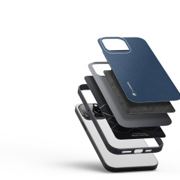 Dux Ducis Fino dėklas, dangtelis padengtas nailono medžiaga, iPhone 14 Pro Max, mėlynas