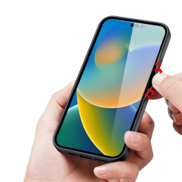 Dux Ducis Fino dėklas, dangtelis padengtas nailono medžiaga, iPhone 14 Pro Max, mėlynas