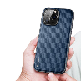 Dux Ducis Fino dėklas, dangtelis padengtas nailono medžiaga, iPhone 14 Pro Max, mėlynas