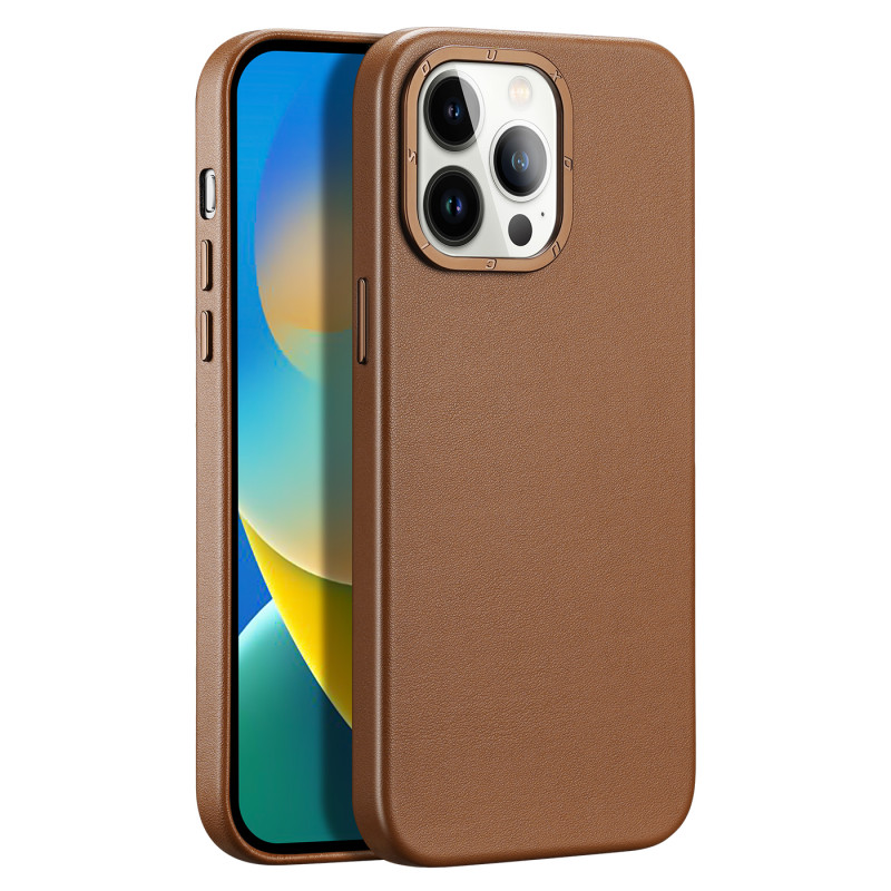 Dux Ducis Grit odinis dėklas, skirtas iPhone 14 Pro Max Elegantiškas dirbtinės odos dangtelis (suderinamas su MagSafe) R...