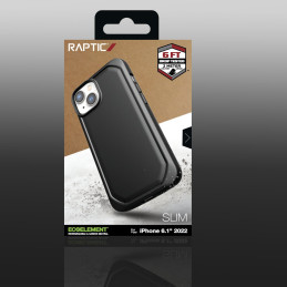 Raptic X-Doria Slim Case iPhone 14 dėklas, galinis dangtelis, juodas