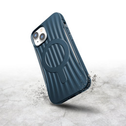 Raptic X-Doria Clutch Built Case iPhone 14 dėklas su MagSafe galiniu dangteliu mėlynos spalvos