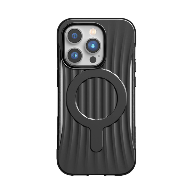 Raptic X-Doria Clutch Built Case iPhone 14 Pro dėklas su MagSafe galiniu dangteliu juodu