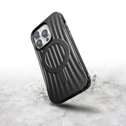 Raptic X-Doria Clutch Built Case iPhone 14 Pro dėklas su MagSafe galiniu dangteliu juodu