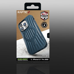 Raptic X-Doria Clutch Built Case iPhone 14 Pro dėklas su MagSafe galiniu dangteliu mėlynos spalvos