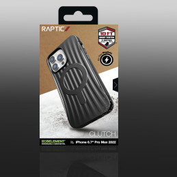 Raptic X-Doria Clutch Built Case, skirtas iPhone 14 Pro Max su MagSafe galiniu dangteliu juodu