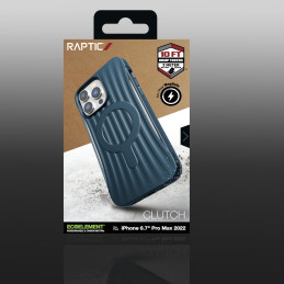 Raptic X-Doria Clutch Built Case, skirtas iPhone 14 Pro Max su MagSafe galiniu dangteliu mėlynu