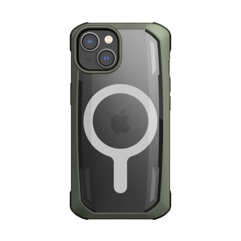 Raptic X-Doria Secure Case iPhone 14 dėklas su MagSafe šarvuotu dangteliu žalios spalvos