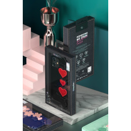 Kingxbar Sweet Series gelio dėklas dekoruotas originaliais Swarovski kristalais su stovu iPhone 12 Pro Max juodai