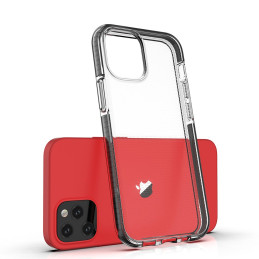 Spring Case, gelinis dėklas su spalvingu rėmeliu iPhone 12 mini, tamsiai rožinis