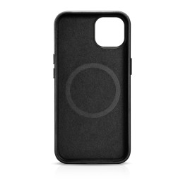 iCarer Oil Wax Premium Leather Case magnetinis odinis dėklas iPhone 14 su MagSafe juodu (WMI14220701-BK)