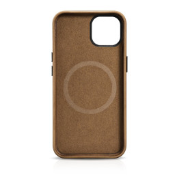 iCarer Oil Wax Premium Leather Case magnetinis odinis dėklas, skirtas iPhone 14 Plus su MagSafe ruda spalva (WMI14220703...