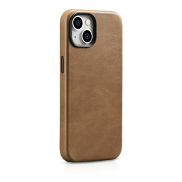 iCarer Oil Wax Premium Leather Case magnetinis odinis dėklas, skirtas iPhone 14 Plus su MagSafe ruda spalva (WMI14220703...