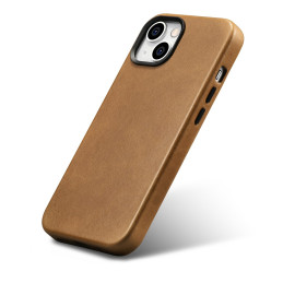 iCarer Oil Wax Premium Leather Case magnetinis odinis dėklas, skirtas iPhone 14 Plus su MagSafe ruda spalva (WMI14220703...