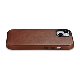 iCarer Oil Wax Premium Leather Case magnetinis odinis dėklas, skirtas iPhone 14 Plus su MagSafe ruda spalva (WMI14220703...