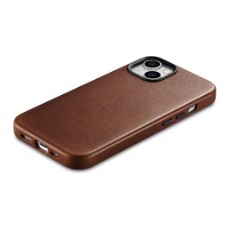 iCarer Oil Wax Premium Leather Case magnetinis odinis dėklas, skirtas iPhone 14 Plus su MagSafe ruda spalva (WMI14220703...