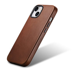 iCarer Oil Wax Premium Leather Case magnetinis odinis dėklas, skirtas iPhone 14 Plus su MagSafe ruda spalva (WMI14220703...