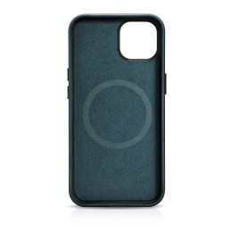 „iCarer Oil Wax Premium“ odinis dėklas „iPhone 14 Plus“ magnetinis odinis dėklas su „MagSafe Dark Blue“ (WMI14220703-BU)