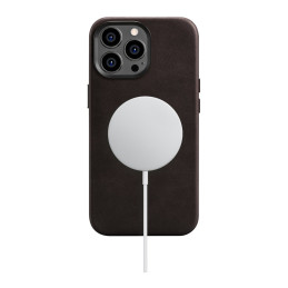 iCarer Oil Wax Premium Leather Case magnetinis odinis dėklas, skirtas iPhone 14 Pro Max su MagSafe ruda spalva (WMI14220...